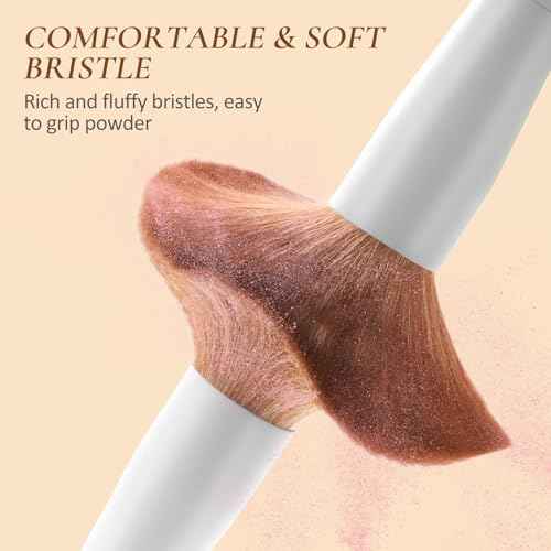 Makeup Brushes With Case 20PCs Professional Makeup Brush Set, Foundation Powder Eyeshadow Brush Set Eyebrow Concealer Contour Travel Brushes Kit with Holder & 2 Powder Puff-White