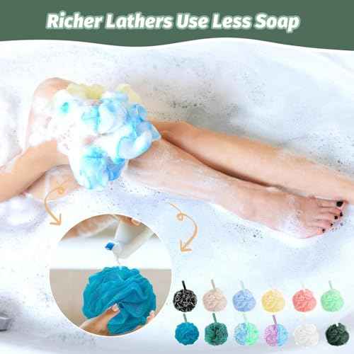 Amazerbst loofah,6 Pack Shower loofah loofah Sponge,Bath Sponge Body Scrubber for Women and Men
