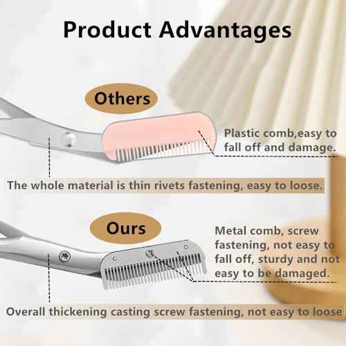 Eyebrow Comb Trimmer - Scissors with Comb, Eyebrow Trimmer for Men & Women, Comes with Brush