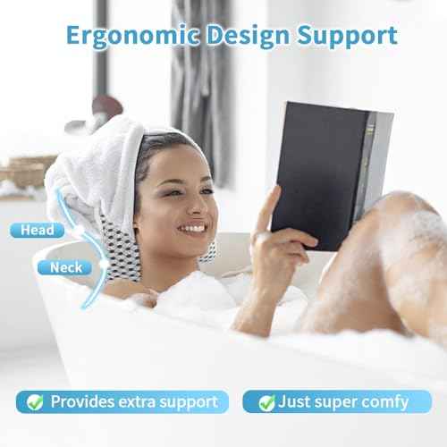 Luxury Bath Pillows for Tub, Slip Resistant Waterproof Bath Pillows for Tub Neck and Back Support with 2 Strong Suction Cups, Relaxing Spa Essentials