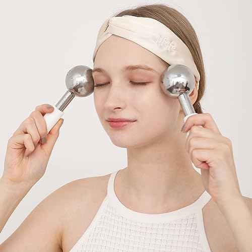 Pfefe 360 Rotating Ice Globes for Face & Eyes, Unbreakable Stainless Steel Cryo Sticks for Beauty Routines, Facials Cold Roller Colling Globes for Puffiness, Wrinkles, Dark Circles, Headaches