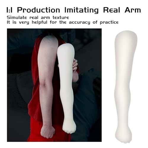 Tattoo Practice Arm, Realistic Fake Skin Waterproof for Tattoo Artists Display and Technique Improvement, Durable Model Arm for Training and Portfolio Showcase (WHITE)