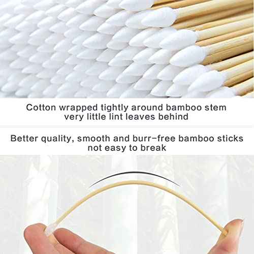 500 PCS 6-Inch Precision Gun Cleaning Swabs with Storage Case - Lint-Free Bamboo-Handle Long Cotton Swabs for Gun Cleaning, Makeup & Electronics
