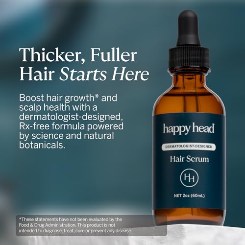 Happy Head Hair Regrowth Serum ? Leave-In Scalp & Hair Treatment with Procapil¢ç, Biotin & Rosemary ? Lightweight Formula ? 2oz