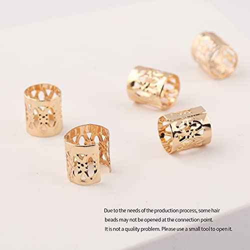 FRDTLUTHW 18Pcs Hair Accessories Loc Hair Jewelry for Women Braids, Dreadlock Beads Metal Hair Clips Decoration Gold(Multiple Styles)-style4