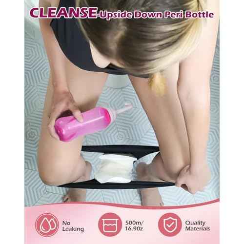 Postpartum Essentials Kit - Peri Bottle,Perineal Ice Packs,Perineal Healing Foam,Disposable Underwears,Cooling Pad Liners,Bath Salts,Canvas Bag,Card,Postpartum Gifts for Mom