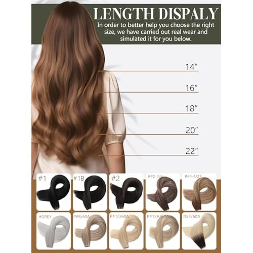 Loxxy Genius Weft Hair Extensions Human Hair Ombre Rooted Darkest Brown To Platinum Blonde Virgin Hair Hand Tied Human Hair Weft Extensions 60g 22inch R#2/60A