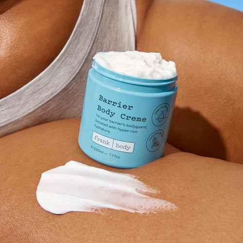 frank body Barrier Body Cream | Deep Hydration for Dry, Itchy, Reactive Skin with Ceramides, Panthenol & Niacinamide | Vegan, Cruelty Free | Peach Scent | 7.77 oz / 230 ml