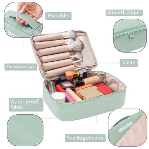 Travel Makeup Bag Cosmetic Bag Makeup Bag Toiletry bag for women and men (Green)