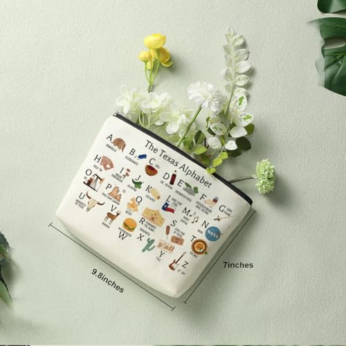 Cute Texas State Souvenirs Gifts Makeup Bag Texas Themed Gifts for Women Her Sister Daughter Mom Friends Coworkers Aunt Niece Friendship Birthday Christmas