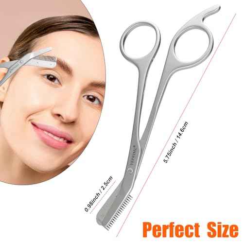 Eyebrow Trimming Scissors with Comb, Gifts For Men Women Stocking Stuffers, Stainless Steel