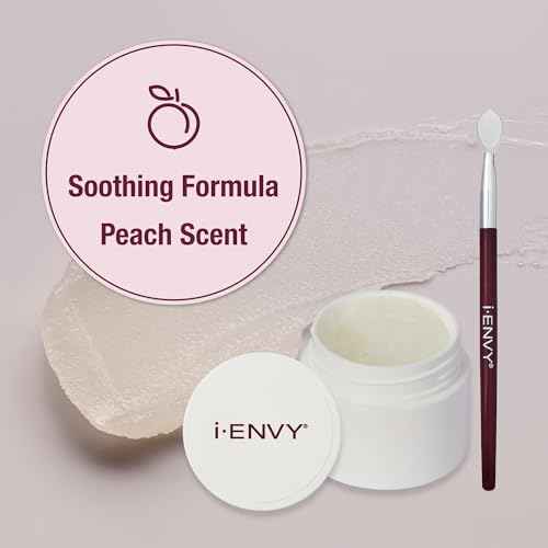 i-ENVY Lash Remover Balm, Eyelash Glue & Bond Cleanser for Fake Lash Clusters, Individuals & Extensions, Gentle Nourishing Peach-Infused Formula with Silicone Applicator, For Sensitive Skin & Eyes