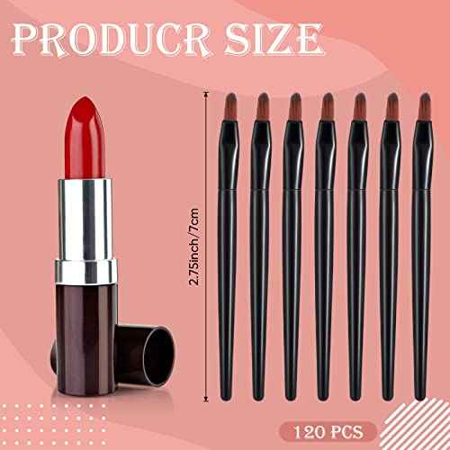 Yaomiao 120 Pcs Disposable Lip Brushes Small Lip Applicators Bulk Multifunctional Brush for Lipstick Makeup Concealer Eyebrow Foundation Blending Cosmetic Tool