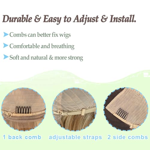 13x6 Medium brown/Golden Brown to Bleach Blonde Highlights Straight Lace front Wigs Human Hair 24in for Black Women HD Lace Glueless Pre Plucked 180% Density Brazilian Virgin Human Hair 24in