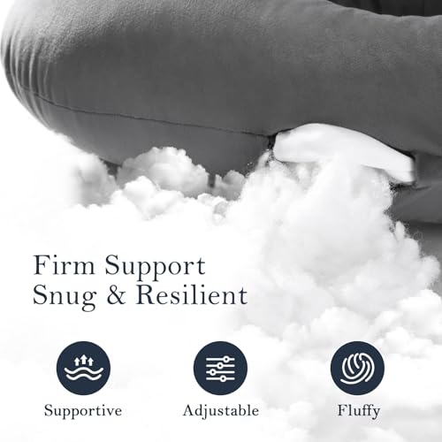 Ear Piercing Pillow for Side Sleepers, Larger Ear Hole Design for Comfortable Sleep, Adjustable Ear Pillows with Soft Washable Cover, Ideal for Ear Piercing Care and Support (Gray)