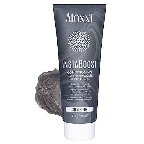ALOXXI InstaBoost Conditioning Color Mask in Silver Fox, Deposits Silver Color and Deeply Conditions Hair, 6.8 Fl Oz