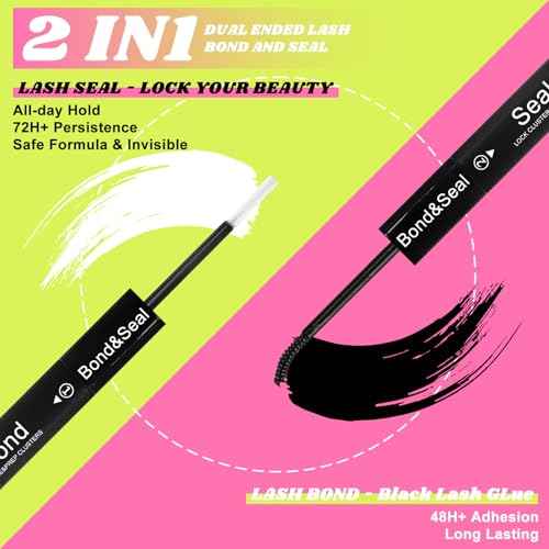 Lash Clusters Kit 60D+80D+100D+200D Individual Spikes Lashes 456PCS 12-18mm Spiky Manga Eyelash Clusters D Curl DIY Eyelash Extension Kit with Cluster Lash Bond & Seal for Anime Eyelashes by WiWiLINK