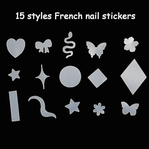 Dual Forms Pads for Polygel Clear Nail Extension Kit Silicone french tip nail stickers(2 boxes silicone sticker)