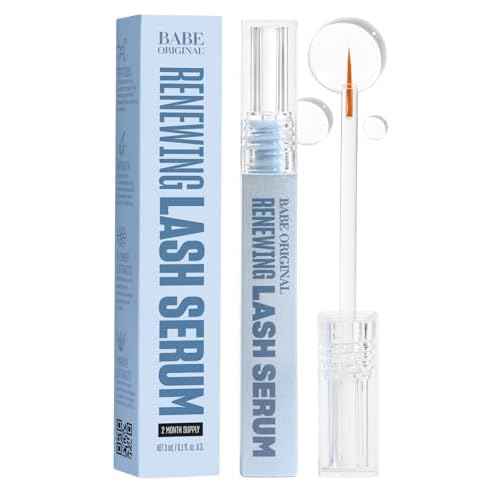 BABE ORIGINAL Renewing Lash Serum ? Peptide-Infused Eyelash Serum for Fuller, Longer-Looking Natural Lashes, Lash Enhancing Treatment with Nourishing Botanicals, Vegan & Cruelty-Free Gentle
