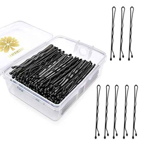 100PCS 2Inches Hair Pins Kit Secure Hold Bobby Pins Clips for Women Girls and Hairdressing Salon With Clear Storage Box(Black)