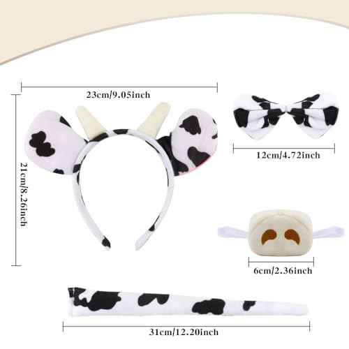 Bear/Cheetah/Cow/Donkey/Elephant/Pig Costume Set, Costume Accessories for Birthday/Halloween/Cosplay/Party Decoration
