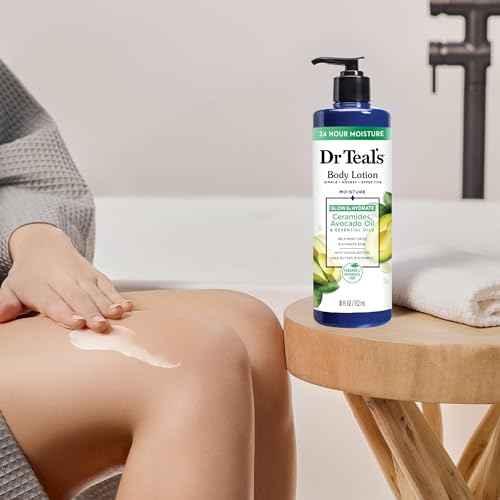 Dr Teal's Body Lotion, Glow & Hydrate Ceramides & Avocado Oil, 18 fl oz (Pack of 3)
