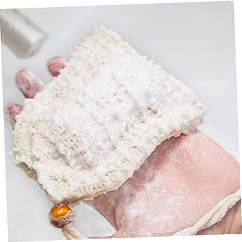 4 Pcs Drawstring Soap Foaming Bags Multipurpose Net Bags for Bar Soap African Net Sponge Design for Exfoliating and Foamingbathroom and Shower