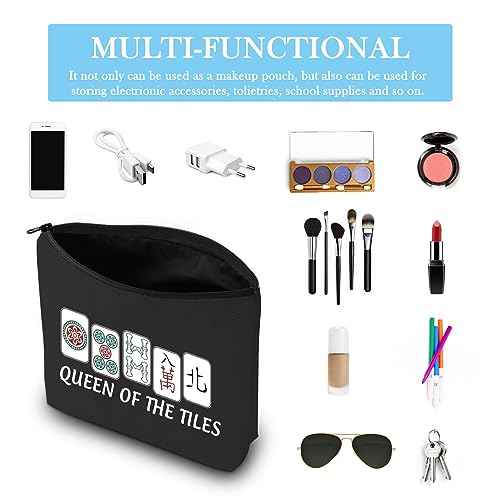 GJTIM Chinese Game Themed Gift Queen Of The Tiles Board Game Storage Bag for Game Lover (Tiles Queen Black)