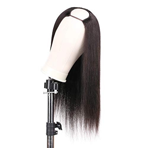 huarisi U Part Wig Human Hair Straight U part Wigs for Black Women Human Hair 100% Brazilian Virgin Human Hair U Part Wigs Natural Black Color 22Inch