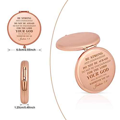 Religious Gift Inspirational Gift for Women Girls Daughter Christian Gifts Bible Verse Baptism Gifts for Goddaughter Compact Pocket Makeup Mirror Graduation Christmas Birthday Gift