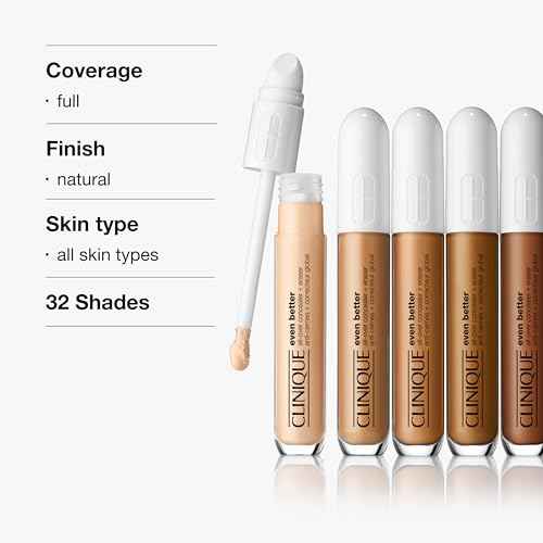Clinique Even Better All-Over Full Coverage Concealer + Eraser Makeup For Dark Undereye Circles | With Hyaluronic Acid + Caffeine | Hydrating, Brightening + Depuffing