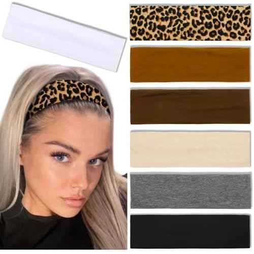 Tobeffect Headbands for Women Non Slip Trendy Womens Headbands 7PCS Elastic Hair Bands for Women's Hair Workout Sweat Head Bands Soft Thick Cotton Cloth Headband for Yoga Running Sport