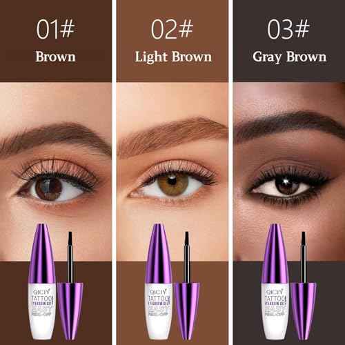 3PCS Easy Peel off Eyebrow Gel, Qiciy Eyebrow Gel Easy Peel Off, Peel Off Eyebrow Waterproof & Sweatproof for All Skin Types (All)