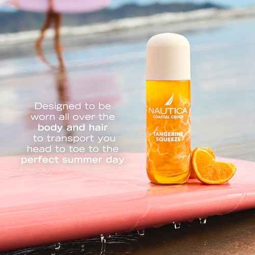Nautica Tangerine Squeeze, a Citrus Gourmand Hair & Body Mist for Women, Notes of Tangerine, Jasmine, and Sandalwood, Long Lasting, 8.0 fl oz