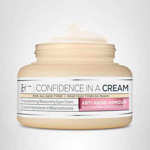 IT Cosmetics Confidence in a Cream Jumbo - Hydrating & Anti Aging Face Moisturizer, Visibly Reduces Fine Lines & Wrinkles, Up To 48H Hydration, Repairs Skin Barrier, Squalane & Ceramides - 4 fl oz