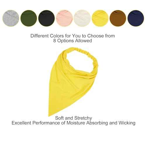 WOVOWOVO 8 Pack Large Scarf Headbands for Women, Elastic Boho Triangle Bandana Head Scarves Non Slip Cute Turban Head band Floral Printed Hair Accessories