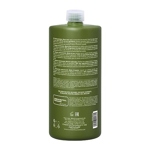 ALFAPARF MILANO Benvoleo Recovery Shampoo for Damaged Hair - Clean, Vegan, Sustainable Hair Care - Sulfate Free Shampoo - Repairs, Reconstructs, Protects - Natural Ingredients - 33.8 FL. Oz.
