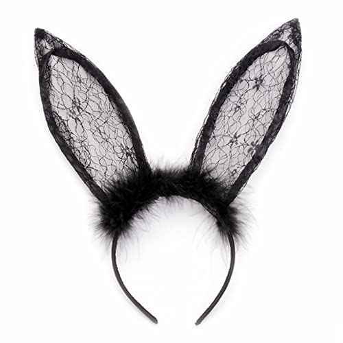 Lace Bunny Ear Headband Sexy Rabbit Ear Hair Band for Party Decoration Cosplay Costume Hair Accessories