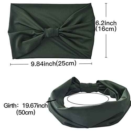 Yeshan Wide Headbands for Women Large African Bandana headband Non Slip Boho Head bands Yoga Running Sports Workout Gym Turbans Thick Head band,pack of 6