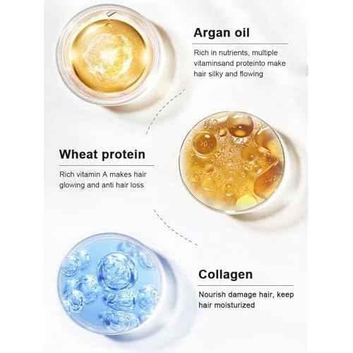 Karseell Collagen Hair Treatment Deep Repair Conditioning Argan Oil Collagen Hair Mask Essence for Dry Damaged Hair All Hair Types 16.90 oz 500ml