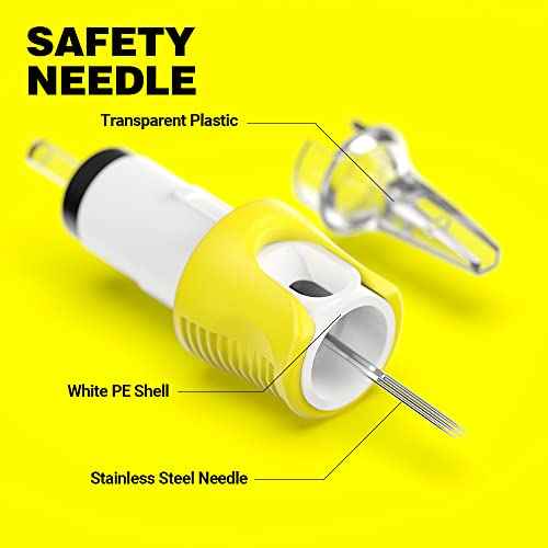 Hawink 3RL Tattoo Needles Cartridge #10 Bugpin 3 Round Liner X-Taper 16PCS with Membrane Professional Disposable Finger Ledge Cartridges EN05S-FG-16-1003RL