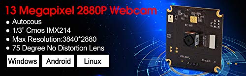 13mp USB Camera Module with Microphone Autofocus Audio Video Webcam Board for Computer Mini UVC USB2.0 PC Camera Industrial Embedded USB with Camera IMX214 Lightburn Camera for Laptop Jetson Nano