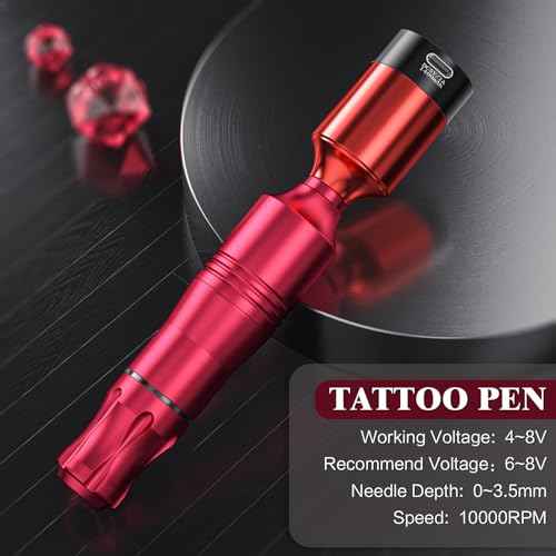 Tattoo Gun,Wireless Tattoo Gun Starter kit Complete Rotary Tattoo Pen Machine kit with 20pcs Cartriadge Needles Wireless Tattoo Power Supply for Beginners and Artists.Kulwoyi