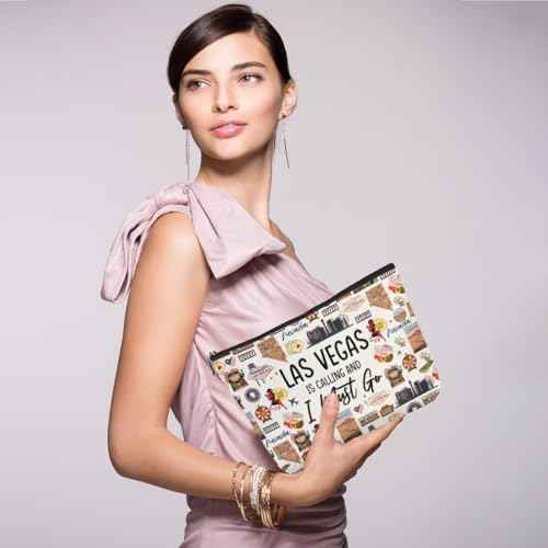 Las Vegas Cosmetic Bag Makeup Bag Las Vegas Lovers Gift Las Vegas Travel Souvenir Merch Vacation Friendship Gifts for Women Friends Sister Traveller Daughter Girls Trip Gifts Favors Christmas Birthday