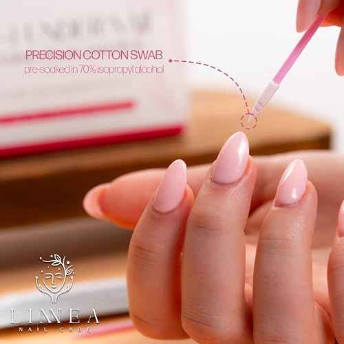 LINNEA Under Nail Cleaning Swab & Picks, 2-in-1 Disposable Nail Cleaner, 60 Individually Wrapped, Pre-Soaked in 70% Isopropyl Alcohol, Fingernail Cleaning Tool for Hygiene & Nail Care