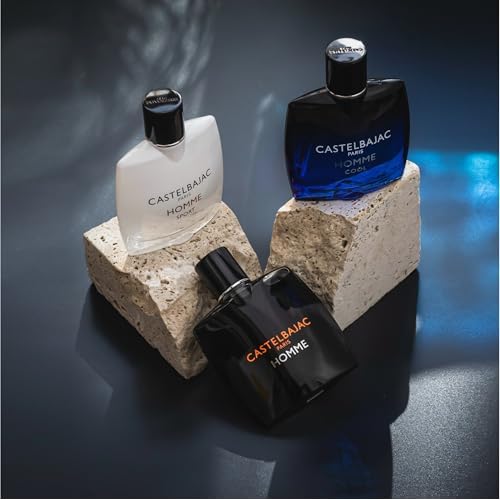 Castelbajac Paris Homme Men's Eau de Toilette, 3.4 FL OZ Black Bottle - Woody Amber Fresher Fragrance by Benoist Lapouza with Lime, Vetiver, and Ambroxan