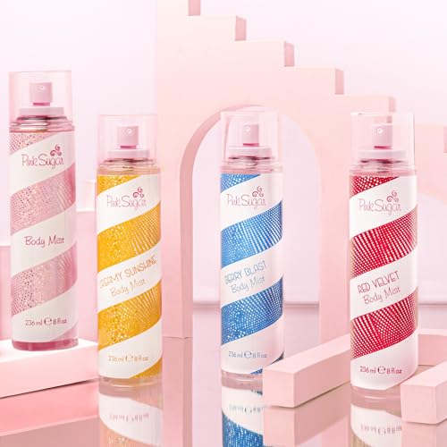 Pink Sugar Eau de Toilette Perfume for Women, Floral + Fruity Scent, Notes of Raspberry, Cotton Candy, and Vanilla, Sweet and Sensual Fragrance