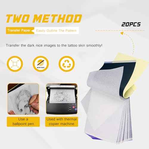 Tattoo Fake Skin with Transfer Paper - Narkysus 40Pcs Tattoo Skin and Tracing Paper Kit for Practice Including 20Pcs Tattoo Practice Skin and 20Pcs Thermal Stencil Transfer Paper for Tattoo Kit