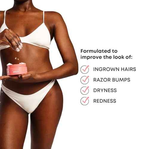 Bushbalm Ingrown Hair and Razor Bumps Routine - Moisturize and Soothe After Shave Skincare for Sensitive Areas - Includes Ingrown Hair Oil (30 ml) and Exfoliating Scrub (236 ml) - Watermelon Sugar