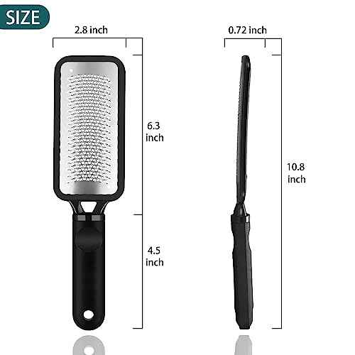 Foot Rasp Foot File, 2 Pcs Stainless Steel Pedicure Callus Remover for Feet, Professional Foot Care Tools for Pedicure to Removes Hard Skin Corns for Dry and Wet Feet